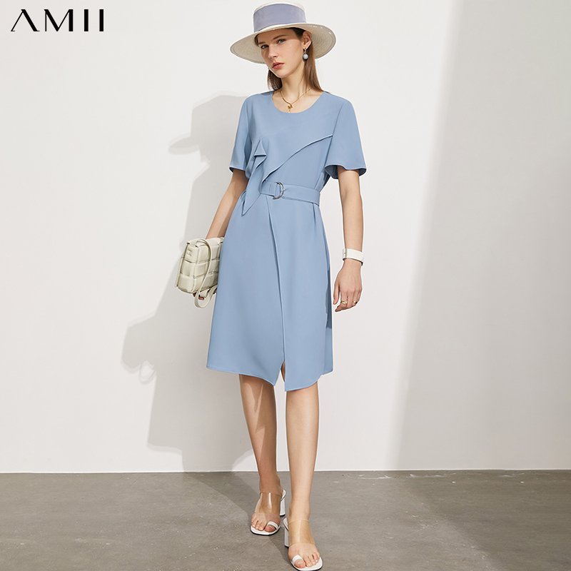 Amii Minimalism Summer New Women&s Dress Offical L..